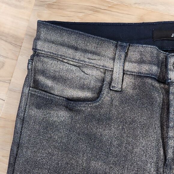 ☔️🔸️J Brand Bronze Metallic "Gold Dust" Stretch Super Skinny Jeans Size 6 - Picture 6 of 12